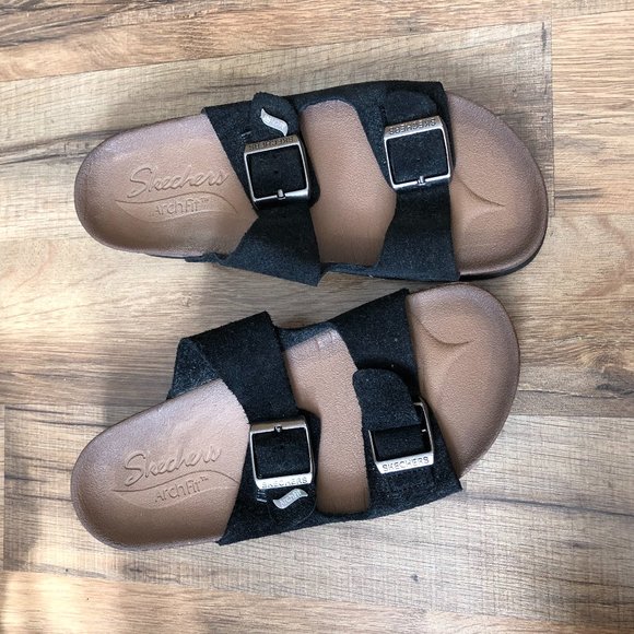 Skechers Black and Brown Women's Sandals - Picture 1 of 5